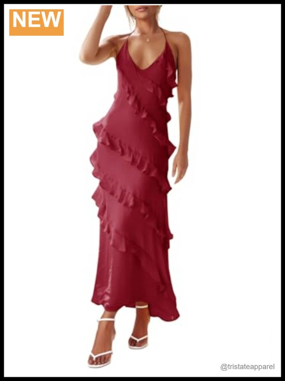 Womens Chiffon Halter Maxi Dress Sleeveless Backless Party